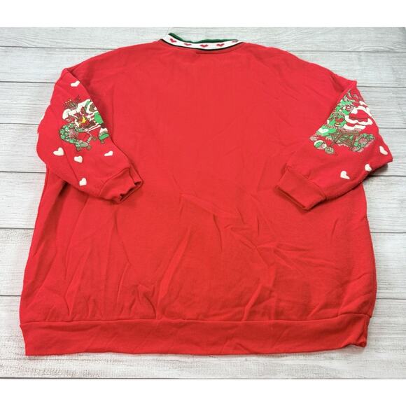 Vintage Nutcracker Puffy Paint Christmas Bears 3/4 Sleeve Sweatshirt Size 20W - Picture 11 of 11